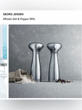 Georg Jensen Polished Silver Alfredo Salt & Pepper Mills